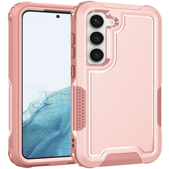 JTCASES for Samsung Galaxy S24 Case with Wireless Charging, Hybird Shockproof Bumper Anti-fall Rugged Non-slipping Protective Shell for Samsung Galaxy S24 (6.2" 2024), Rosegold