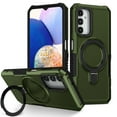 thumbnail image 1 of JTCASES for Samsung Galaxy S24 FE Case, Lens Protective Frame Foldable Rotating Bracket 2-layer Anti-fall Shockproof Anti-scratch Rugged Shell for Samsung Galaxy S24 FE, Darkgreen, 1 of 9