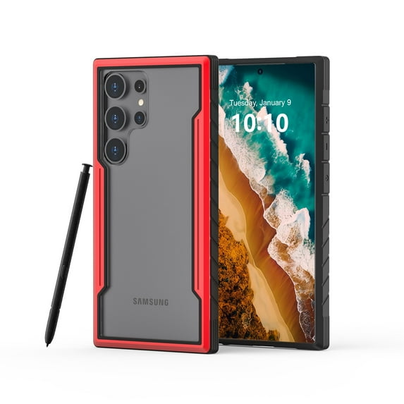 JTCASES for Samsung Galaxy S24 Ultra Case 6.8" 5G Phone 2024, Military Grade Shockproof Impact Resistant Corners Wireless Charging Non-Slip Grip Cover, Red