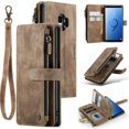thumbnail image 1 of JTCASES for Samsung Galaxy S9 Wallet Case with Zipper Purse Card Holders Flip Stand Wrist Strap Magnetic Closure PU Leather Anti-scratch Support Wireless Charging Drop Resistant Shell, Brown, 1 of 10