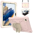 thumbnail image 1 of JTCASES for Samsung Galaxy Tab A8 10.5" 2022 SM-X200/X205 Case, Crossbody Lanyard Pencil Holder Butterfly Wings Kickstand PC Silicone Kids-friendly Sockproof Back Shell, Beige +Pink, 1 of 9