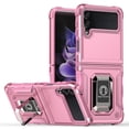 thumbnail image 1 of JTCASES for Samsung Galaxy Z Flip4 Case, Support Magnetic Car Mount Adjustable Bracket Non-slipping 2-Layer Shockproof Drop Resistant Heavy Duty Protective Slim Shell, Pink, 1 of 8