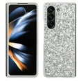 thumbnail image 1 of JTCASES for Samsung Galaxy Z Fold4 Case, Glitter Bling Backplane Soft Silicone for Girls Women Shockproof Anti-Slip Protective Cover Compatible with Samsung Galaxy Z Fold4, Silver, 1 of 5
