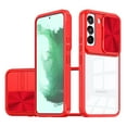 thumbnail image 1 of JTCASES for Samsung Glalaxy S22 Case with Slide Camera Cover Anti-yellow Crystal-clear Transparent Backplane Rugged PC Anti-slip Shockproof Hard Back Protective Shell, Red, 1 of 6