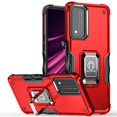 thumbnail image 1 of JTCASES for T-Mobile REVVL V+ 5G Case, Support Magnetic Car Mount Adjustable Bracket Non-slipping 2-Layer Shockproof Drop Resistant Heavy Duty Protective Slim Shell, Red, 1 of 9