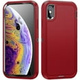 thumbnail image 1 of JTCASES for IPhone XR Case, Shockproof Anti-drop PC Frame Anti-slip Strip Silicone Back Shell Rugged Anti-scratch for IPhone XR (6.1" 2018) - Red, 1 of 8