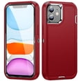 thumbnail image 1 of JTCASES for iPhone 11 Case, Shockproof Anti-drop PC Frame Anti-slip Strip Silicone Back Shell Rugged Anti-scratch for iPhone 11 (6.1" 2019) - Red, 1 of 8