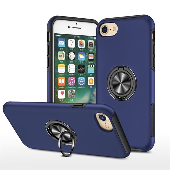 JTCASES for iPhone 6/6s Case, Car Mount Bracket 2-layer Hybird Shockproof PC TPU Anti-fall Slim Fit Lightweight Magnetic Cover for iPhone 6/6s, Blue
