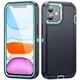 thumbnail image 1 of JTCASES for iPhone 11 Case, Shockproof Anti-drop PC Frame Anti-slip Strip Silicone Back Shell Rugged Anti-scratch for iPhone 11 (6.1" 2019) - Black+Green, 1 of 8