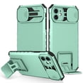 thumbnail image 1 of JTCASES for iPhone 11 Case, Sliding Camera Cover & Foldable Kickstand Shockproof Corners Anti-fall Rugged Anti-slip PC TPU Heavy Duty Protective Hybitd Shell - Lightblue, 1 of 12