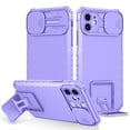 thumbnail image 1 of JTCASES for iPhone 11 Case, Sliding Camera Cover & Foldable Kickstand Shockproof Corners Anti-fall Rugged Anti-slip PC TPU Heavy Duty Protective Hybitd Shell - Purple, 1 of 12