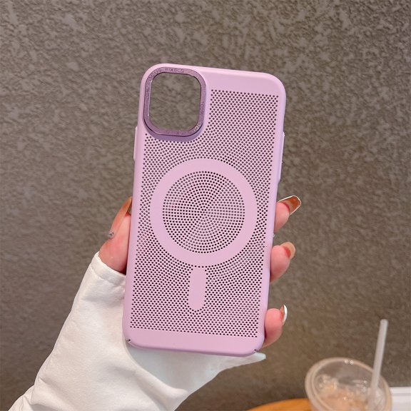JTCASES for iPhone 11 Case, Steel Code Magnetic Mesh Phone Shell for Women Men for iPhone 11 Slim Rugged Shockproof Anti-scratch Protective Cover, Lightpurple