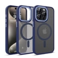 thumbnail image 1 of JTCASES for iPhone 11 Pro Max Magnetic Case Support Wireless Charging, Car Mount, Thin Lightweight Rugged Shockproof Shell Anti-yellow Clear Silicone Frame, Blue, 1 of 7