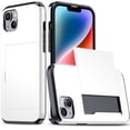 thumbnail image 1 of JTCASES for iPhone 12/12 Pro Case with Hidden Card Slot[Up to 2] Shockproof Silicone Bumper Rugged Cover Drop Resistant Slim Hybird for iPhone 12/12 Pro Anti-scratch, White, 1 of 10