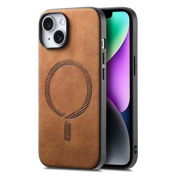 JTCASES for iPhone 12 Case, PU Leather Shockptoof TPU Shell Magnetic Wireless Charging Car Mount, Anti-sacratch Shockroof Durable Slim Thin for iPhone 12, Brown
