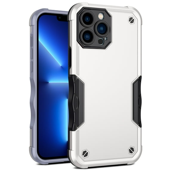 JTCASES for iPhone 12 Pro Case, Support Wireless Charging Non-slipping 2-Layer Shockproof Drop Resistant Lens Protection Heavy Duty Protective Slim Shell, White