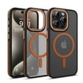 thumbnail image 1 of JTCASES for iPhone 12 Pro Max Magnetic Case Support Wireless Charging, Car Mount, Thin Lightweight Rugged Shockproof Shell Anti-yellow Clear Silicone Frame, Orange, 1 of 7