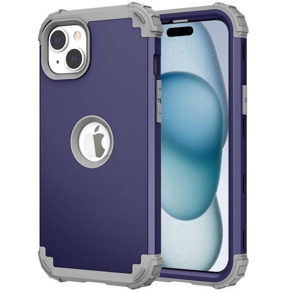 JTCASES for iPhone 13 Case, Drop Resistant Corners, Wireless Charging, Heavy Duty Shockproof Hybrid Hard PC Bumper, Camera Protection, Skin-feel Anti-scratch Tough Phone Cover for iPhone 13, Darkblue