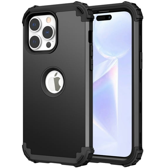 JTCASES for iPhone 13 Pro Case, Drop Resistant Corners, Wireless Charging, Heavy Duty Shockproof Hybrid Hard PC Bumper, Camera Protection, Skin-feel Anti-scratch Tough Phone Cover, Black