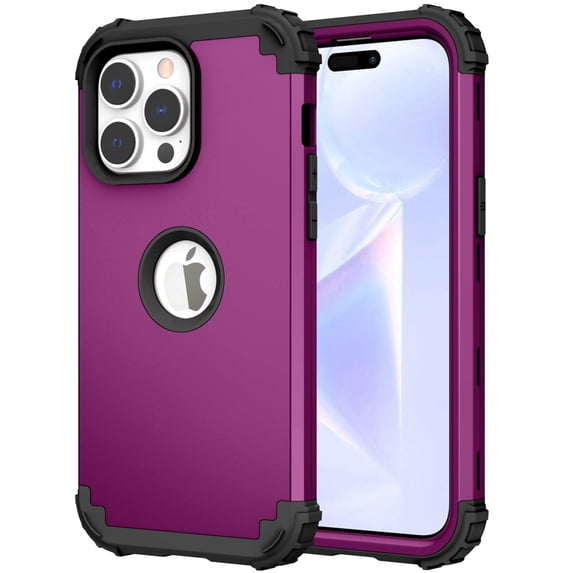 JTCASES for iPhone 13 Pro Max Case, Drop Resistant Corners, Wireless Charging, Heavy Duty Shockproof Hybrid Hard PC Bumper, Camera Protection, Skin-feel Anti-scratch Tough Phone Cover, Purple