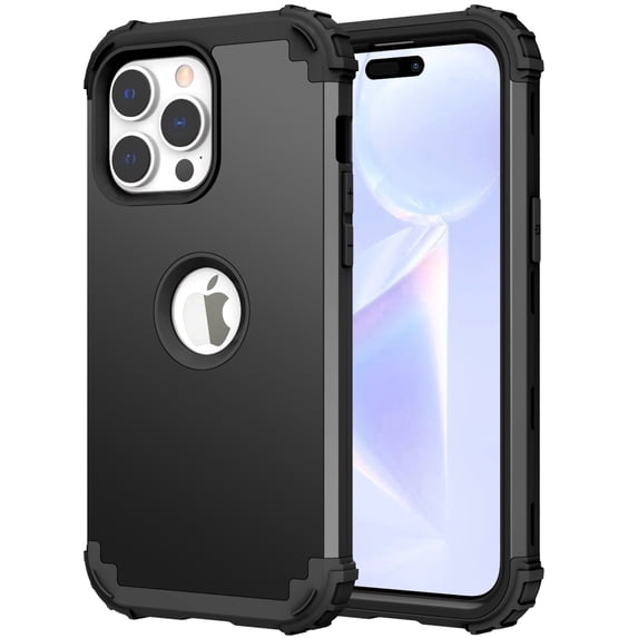 JTCASES for iPhone 13 Pro Max Case, Drop Resistant Corners, Wireless Charging, Heavy Duty Shockproof Hybrid Hard PC Bumper, Camera Protection, Skin-feel Anti-scratch Tough Phone Cover, Black