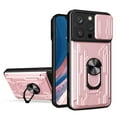 thumbnail image 1 of JTCASES for iPhone 13 Pro Max Case, Slide Camera Window + Card Slot + Rotating Ring Bracket TPU Soft Shell & PC Backplane Car Mount Hybird Heavy Duty Shockproof Shell, Rosegold, 1 of 13