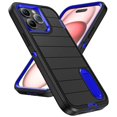 thumbnail image 1 of JTCASES for iPhone 13 Pro Max Case, iPhone 13 Pro Max Case with Built in Kickstand, Shockproof/DropProof Military Grade Protective Cover for iPhone 13 Pro Max 6.7" 2021, Darkblue/Darkblue, 1 of 8