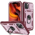 thumbnail image 1 of JTCASES for iPhone 14 Plus Case, Sliding Camera Cover+ Rotating Ring Kickstand + Magnetic Car Mount + Inside Card Holder, Bracket Shockproof Frame Anti-drop PC TPU Heavy Duty Protection, Rose/Pink, 1 of 11
