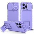 thumbnail image 1 of JTCASES for iPhone 14 Pro Case, Sliding Camera Cover & Foldable Kickstand Shockproof Corners Anti-fall Rugged Anti-slip PC TPU Heavy Duty Protective Hybitd Shell - Purple, 1 of 12