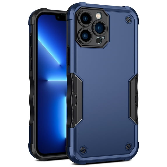 JTCASES for iPhone 14 Pro Case, Support Wireless Charging Non-slipping 2-Layer Shockproof Drop Resistant Lens Protection Heavy Duty Protective Slim Shell, Blue