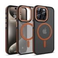 thumbnail image 1 of JTCASES for iPhone 14 Pro Magnetic Case Support Wireless Charging, Car Mount, Thin Lightweight Rugged Shockproof Shell Anti-yellow Clear Silicone Frame, Orange, 1 of 7
