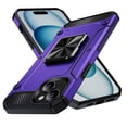 thumbnail image 1 of JTCASES for iPhone 15 Armor Case, Built-in Rotatable Kickstand Anti-slip Bumper Heavy Duty Protective Hybird Shockproof Anti-fall Shell Car Mount, Purple, 1 of 8