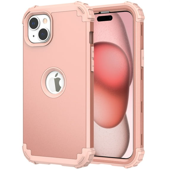 JTCASES for iPhone 15 Plus Case, Drop Resistant Corners, Wireless Charging, Heavy Duty Shockproof Hybrid Hard PC Bumper, Camera Protection, Skin-feel Anti-scratch Tough Phone Cover, Rosegold