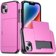 thumbnail image 1 of JTCASES for iPhone 15 Plus Case with Hidden Card Slot[Up to 2] Shockproof Silicone Bumper Rugged Cover Drop Resistant Slim Hybird for iPhone 15 Plus Anti-scratch, Pink, 1 of 10