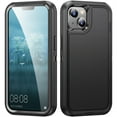 thumbnail image 1 of JTCASES for iPhone 15 Plus Case, Shockproof Anti-drop PC Frame Anti-slip Strip Silicone Back Shell Rugged Anti-scratch for iPhone 15 Plus (6.7" 2023) - Black, 1 of 8