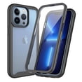 thumbnail image 1 of JTCASES for iPhone 15 Pro Max Case with Built-in Screen Protector, 2-Layer Shockproof Back Shell Rugged PC Soft Silicone Bumper Drop Resistant Transparent No-slip Cover, Black, 1 of 6
