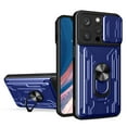 thumbnail image 1 of JTCASES for iPhone 15 Pro Max Case, Slide Camera Window + Card Slot + Rotating Ring Bracket TPU Soft Shell & PC Backplane Car Mount Hybird Heavy Duty Shockproof Shell, Blue, 1 of 13