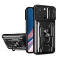 thumbnail image 1 of JTCASES for iPhone 15 Pro Max Case, Slide Camera Window + Card Slot + Rotating Ring Bracket TPU Soft Shell & PC Backplane Car Mount Hybird Heavy Duty Shockproof Shell, Black, 1 of 13