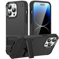 thumbnail image 1 of JTCASES for iPhone 16 Case, Foldable Kickstand Heavy Duty Protective Rugged Military Grade Protection Hybird Anti-slip Shockproof/Drop Resistant PC TPU Shell for iPhone 16, Black, 1 of 7
