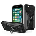 thumbnail image 1 of JTCASES for iPhone 6/6S Case, Slide Camera Window + Card Slot + Rotating Ring Bracket TPU Soft Shell & PC Backplane Car Mount Hybird Heavy Duty Shockproof Shell, Black, 1 of 11