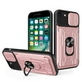 thumbnail image 1 of JTCASES for iPhone 6/6S Case, Slide Camera Window + Card Slot + Rotating Ring Bracket TPU Soft Shell & PC Backplane Car Mount Hybird Heavy Duty Shockproof Shell, Rosegold, 1 of 11