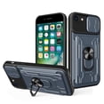 thumbnail image 1 of JTCASES for iPhone 6/6S Case, Slide Camera Window + Card Slot + Rotating Ring Bracket TPU Soft Shell & PC Backplane Car Mount Hybird Heavy Duty Shockproof Shell, Gray, 1 of 11