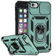thumbnail image 1 of JTCASES for iPhone 7 / 8 / SE 2022 & 2020 Case, Heavy Duty Protection Magnetic Car Mount Rotating Stand [Slide Camera Window] Rugged Shockproof Anti-fall Shell, Darkgreen, 1 of 8