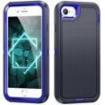 thumbnail image 1 of JTCASES for iPhone 7 / 8 / SE 2022 & 2020 Case, Shockproof Anti-drop PC Frame Anti-slip Strip Silicone Back Shell Rugged Anti-scratch for iPhone 7 / 8 / SE 2022 & 2020 (4.7") - Black+Blue, 1 of 8