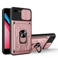 thumbnail image 1 of JTCASES for iPhone 7 Plus/8 Plus Case, Slide Camera Window + Card Slot + Rotating Ring Bracket TPU Soft Shell & PC Backplane Car Mount Hybird Heavy Duty Shockproof Shell, Red, 1 of 9