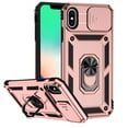 thumbnail image 1 of JTCASES for iPhone X/XS Case, Heavy Duty Protection Magnetic Car Mount Rotating Stand [Slide Camera Window] Rugged Shockproof Anti-fall Shell for iPhone X/XS, Rosegold, 1 of 8