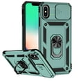 thumbnail image 1 of JTCASES for iPhone X/XS Case, Heavy Duty Protection Magnetic Car Mount Rotating Stand [Slide Camera Window] Rugged Shockproof Anti-fall Shell for iPhone X/XS, Darkgreen, 1 of 7