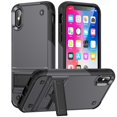 thumbnail image 1 of JTCASES for iPhone XR Case, Foldable Kickstand Heavy Duty Protective Rugged Hybird Anti-slip Shockproof/Drop Resistant PC TPU Shell for iPhone XR, Gray, 1 of 7