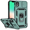 thumbnail image 1 of JTCASES for iPhone XR Case, Heavy Duty Protection Magnetic Car Mount Rotating Stand [Slide Camera Window] Rugged Shockproof Anti-fall Shell for iPhone XR, Darkgreen, 1 of 7