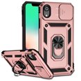 thumbnail image 1 of JTCASES for iPhone XR Case, Heavy Duty Protection Magnetic Car Mount Rotating Stand [Slide Camera Window] Rugged Shockproof Anti-fall Shell for iPhone XR, Rosegold, 1 of 7